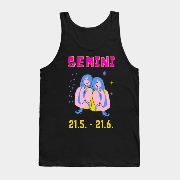 Gemini Zodiac Sign Astrology Astrologist Tank Top by Foxxy Merch